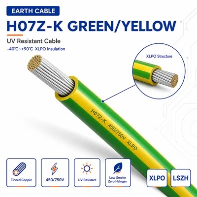H07Z-K Cablu de împământare Cablu verde/galben rezistent la UV